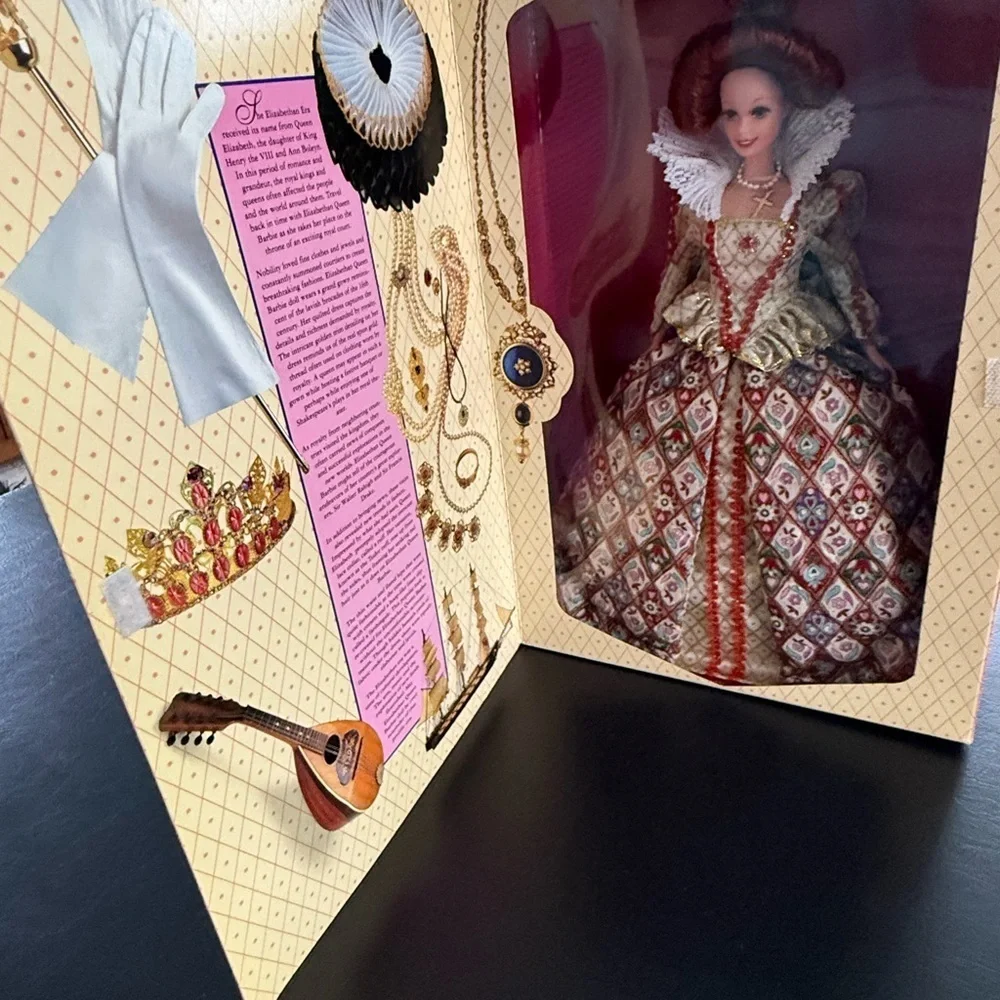 Barbie Elizabethan Queen Renaissance Doll Red and Gold Gown NRFB